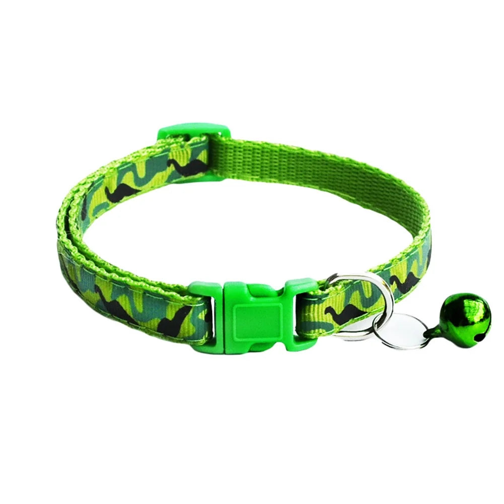 Adjustable Camo Dog Collar for Male Dogs, Colorful Polyester Design for Small to Medium Breeds