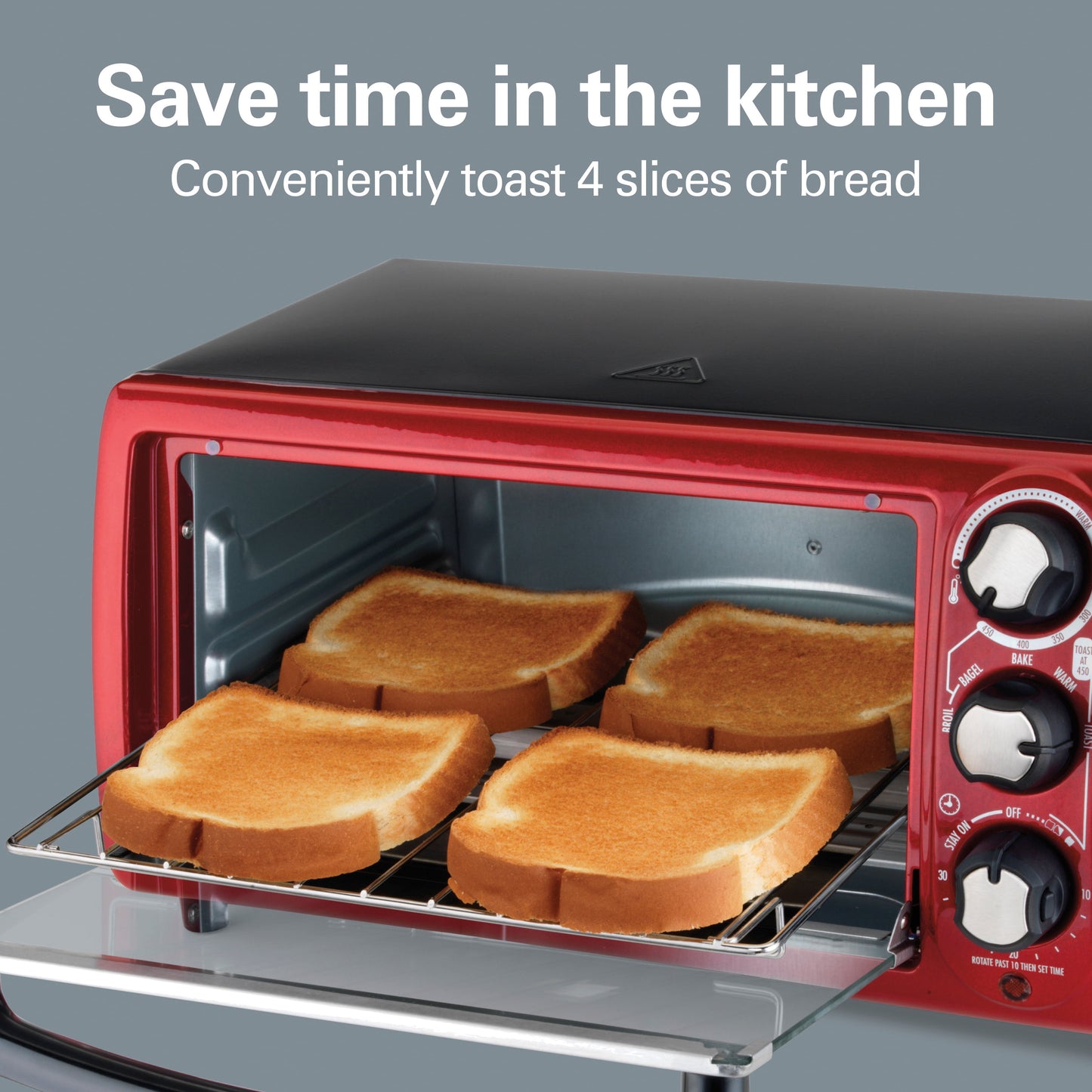 4 Slice Toaster Oven, with 5 Versatile Cooking Modes