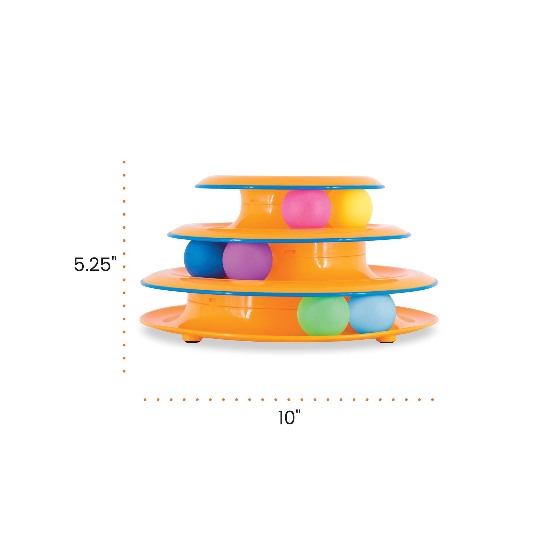 Tower of Tracks Interactive 3-Tier Cat Track Toy with Spinning Balls, Orange
