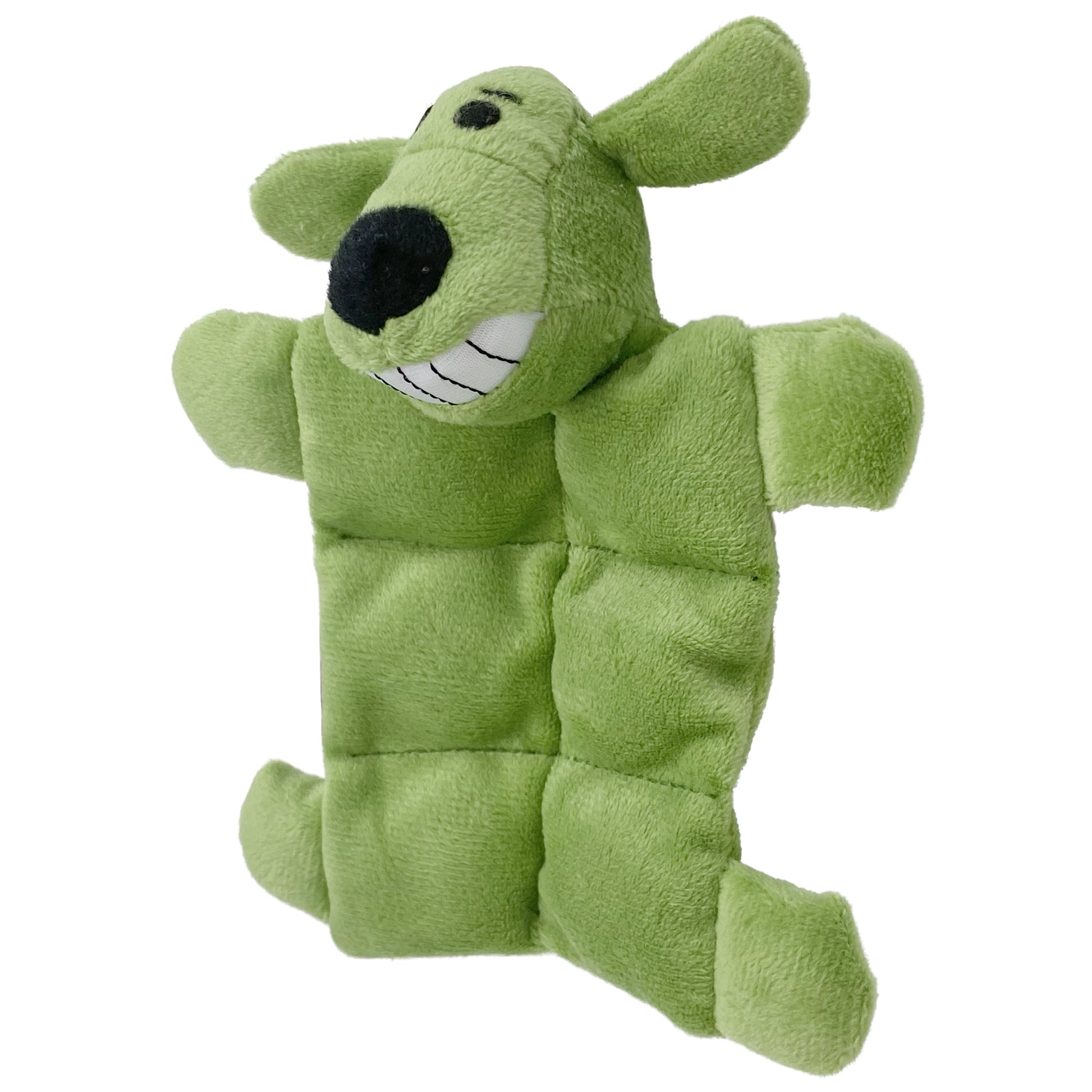 Mini Pet Loofa Squeaker Mat, Plush Dog Toy, Green