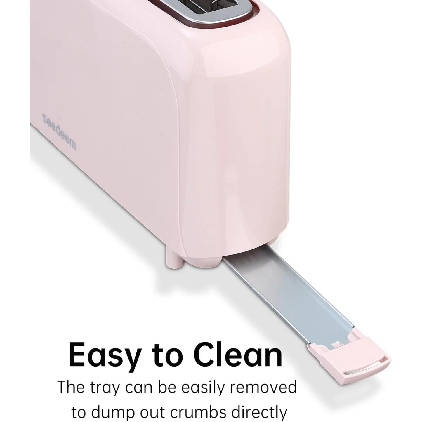 2-Slice Slim Toaster with 6 Shade Settings, Cancel, Reheat, Defrost Functions, 10" Long Slot, Auto Shut Off, and Removable Crumb Tray in Black