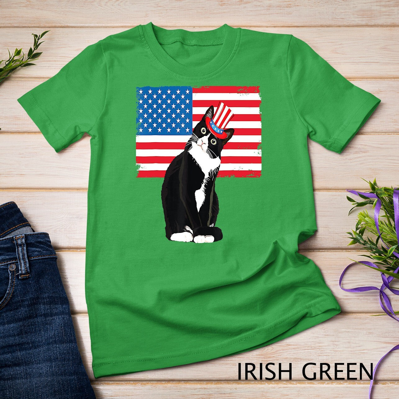 Tuxedo Cat 4Th of July Hat Patriotic Gift Adults Kids T-Shirt Unisex T-Shirt