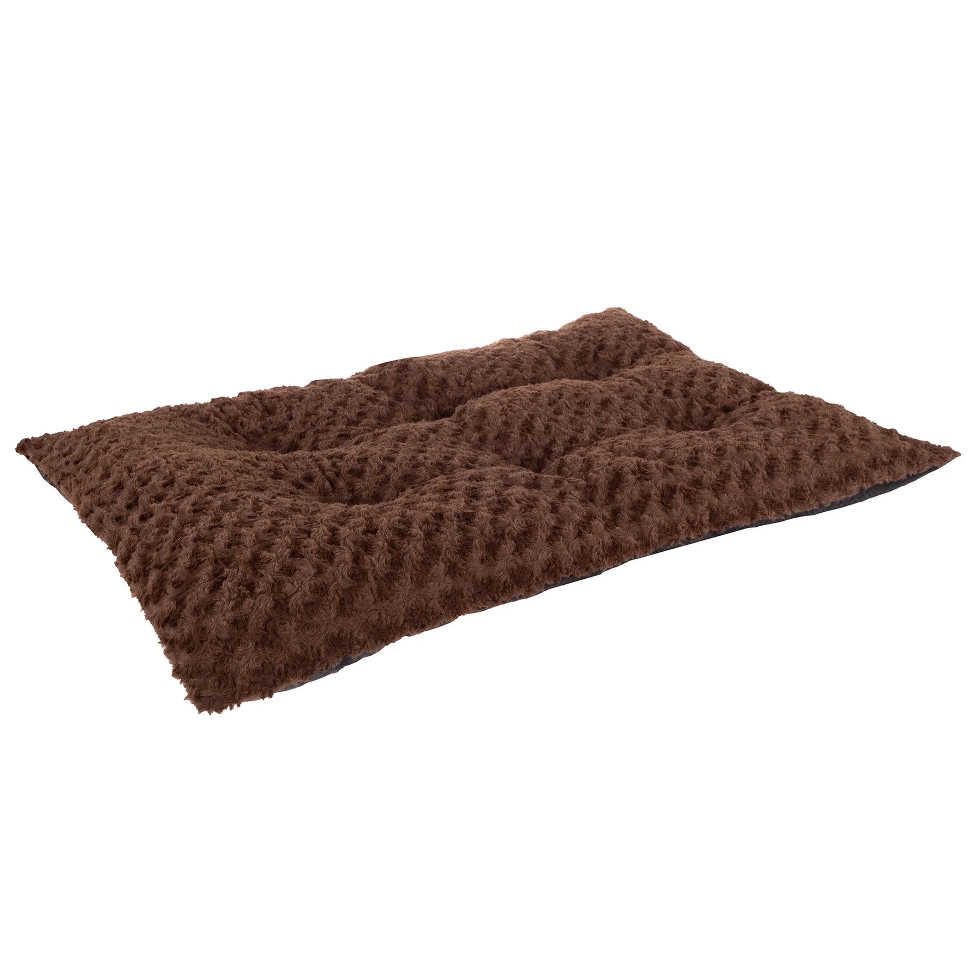 42X26 Dog Bed with Faux Fur Top and Non-Slip Bottom, Brown