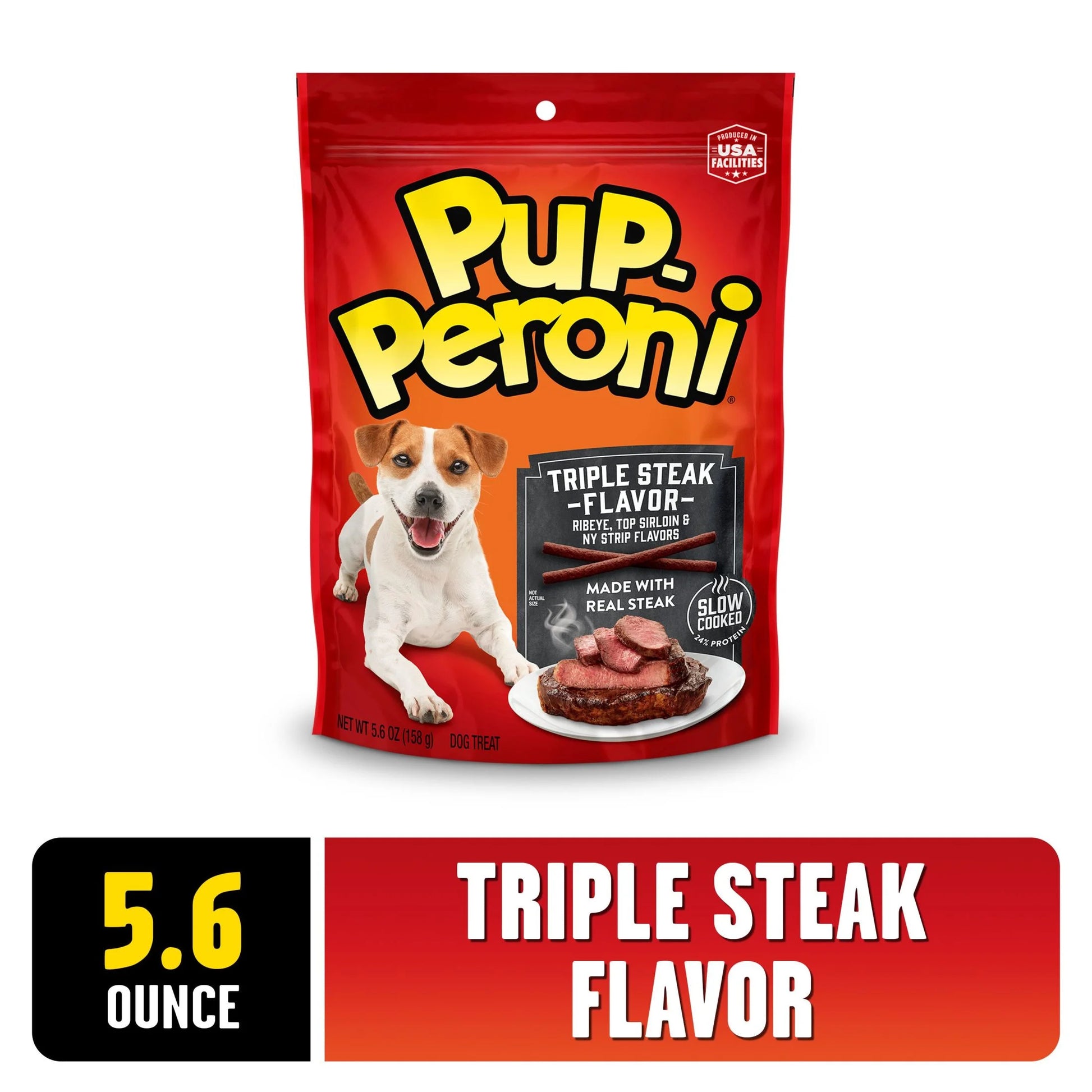 Pup Peroni Triple Steak Flavor Dog Treats, 5.6 Ounce Bag