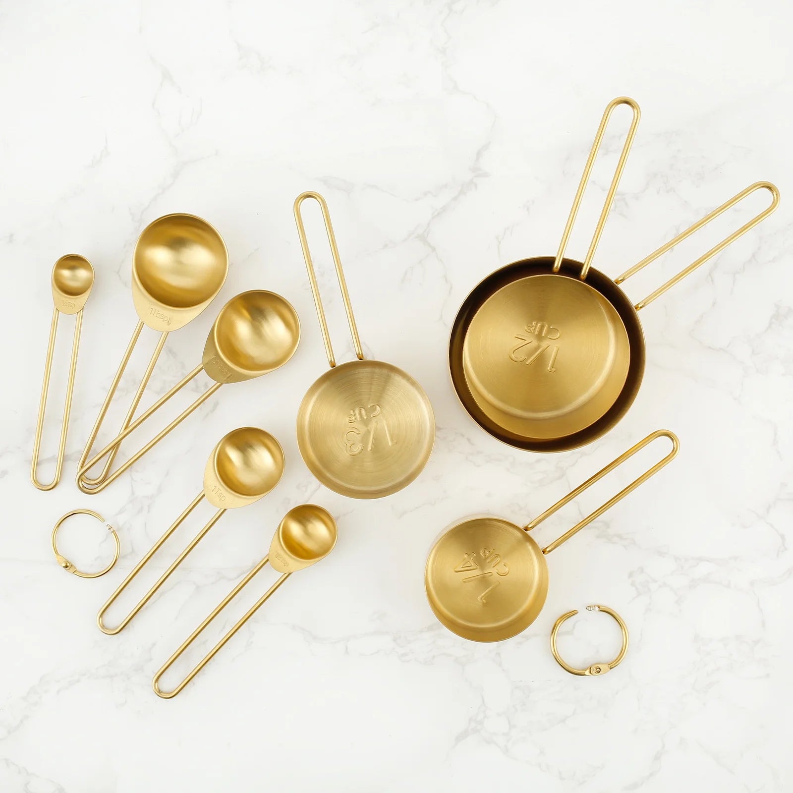 Stainless Steel Measuring Cups & Spoons Set, Cups and Spoons,Kitchen Gadgets for Cooking & Baking (9)