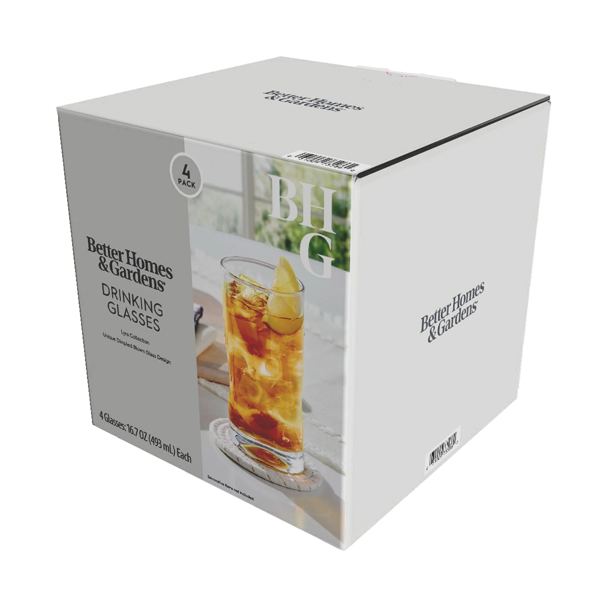 Lyra Glass Drinking Glasses, 4-Piece Set