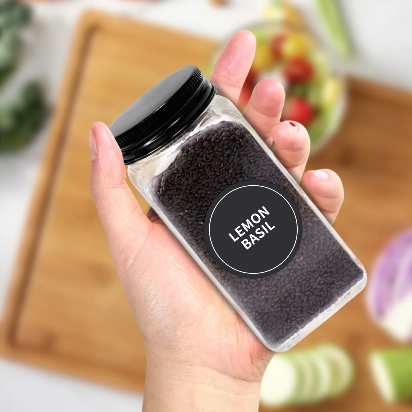 12Pcs 4Oz Glass Spice Jars with Shaker Lids, Labels, a Handy Funnel, Empty Spice Containers and Square Spice Bottles for Kitchen and Seasoning