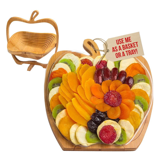 Gift Basket- Dried Fruit Gift Basket Tray Turns into Basket-