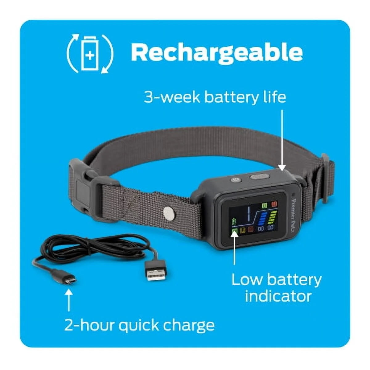 Bark Collar with Digital Display, Multiple Corrections, Including Tone, Vibration and Static Stimulation