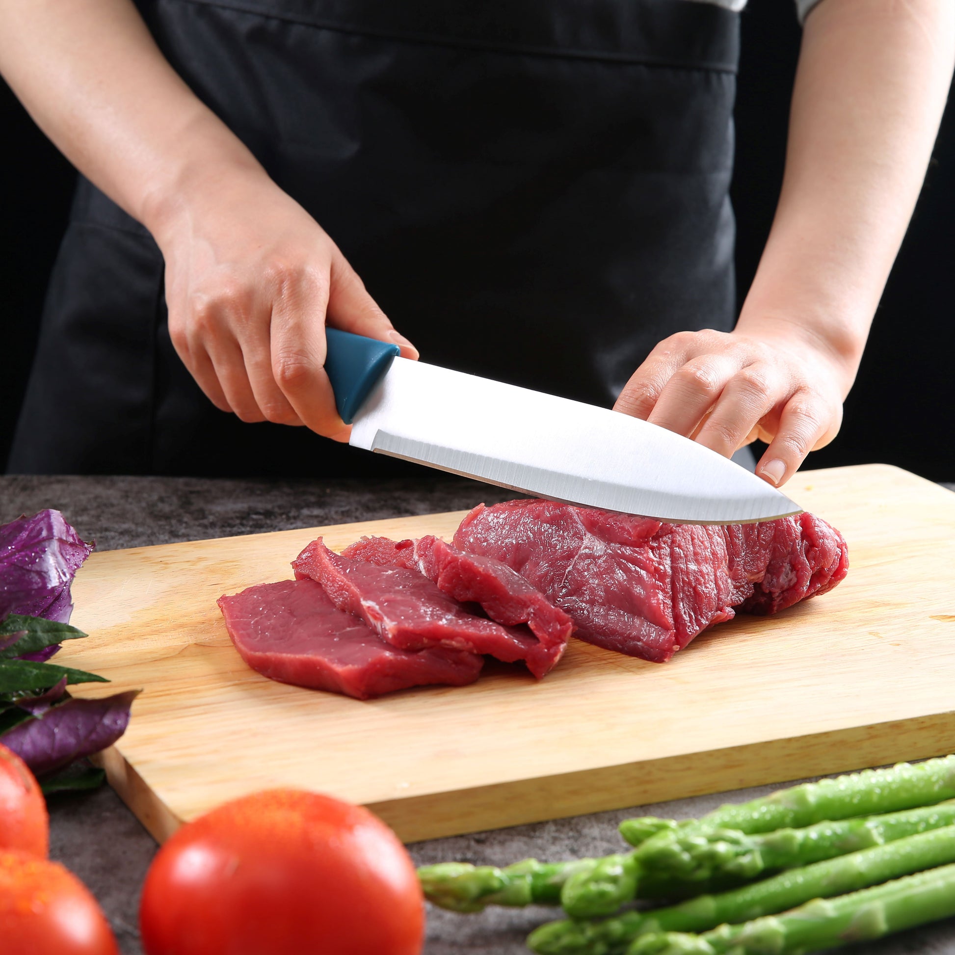 3 Piece Stainless Steel Color Knife Set with Ergonomic Soft Grip Handles