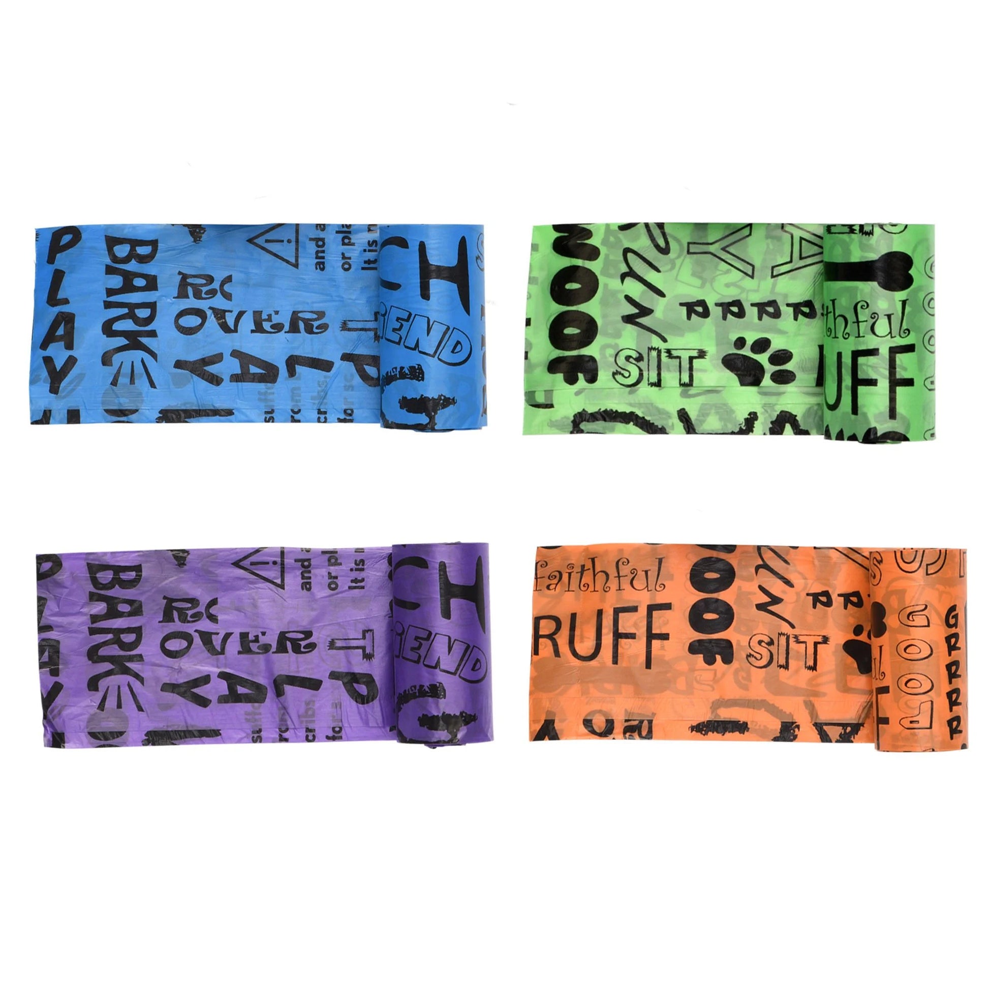 Pet Waste Disposal Bags with Printed Design - Set of 8