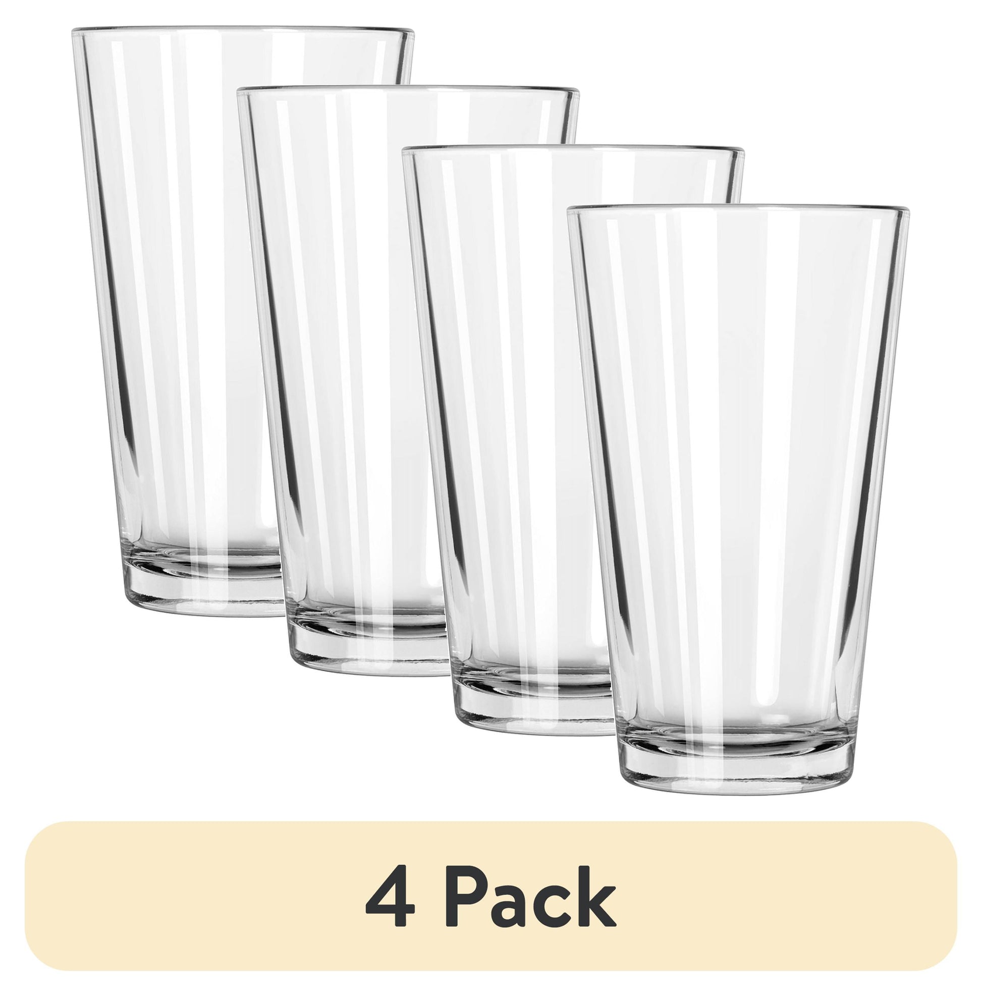 (4 Pack)  Clear Pint Glass, 16Oz