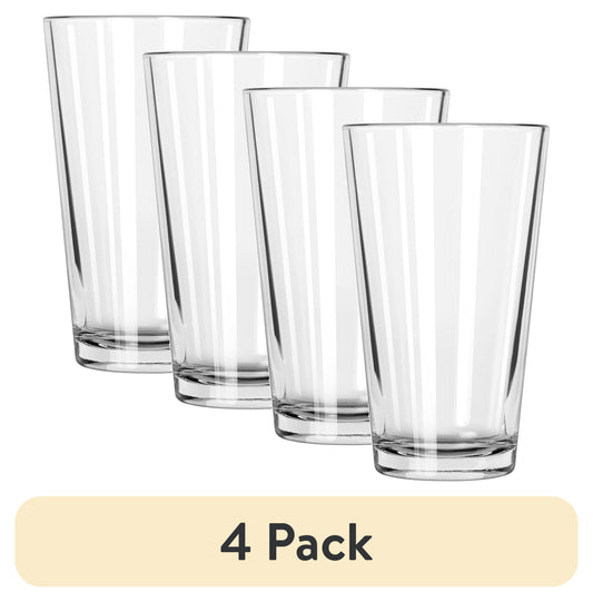 (4 Pack)  Clear Pint Glass, 16Oz