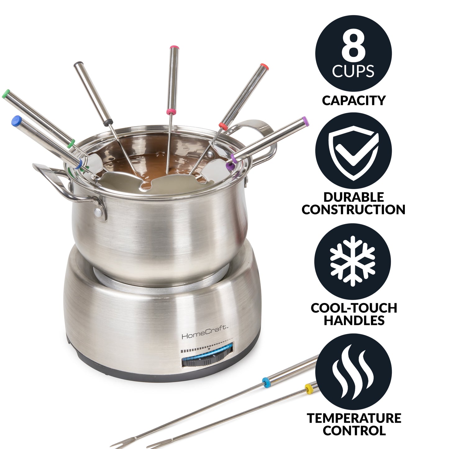 HCFP8SS 8-Cup Electric Fondue Set, Stainless Steel