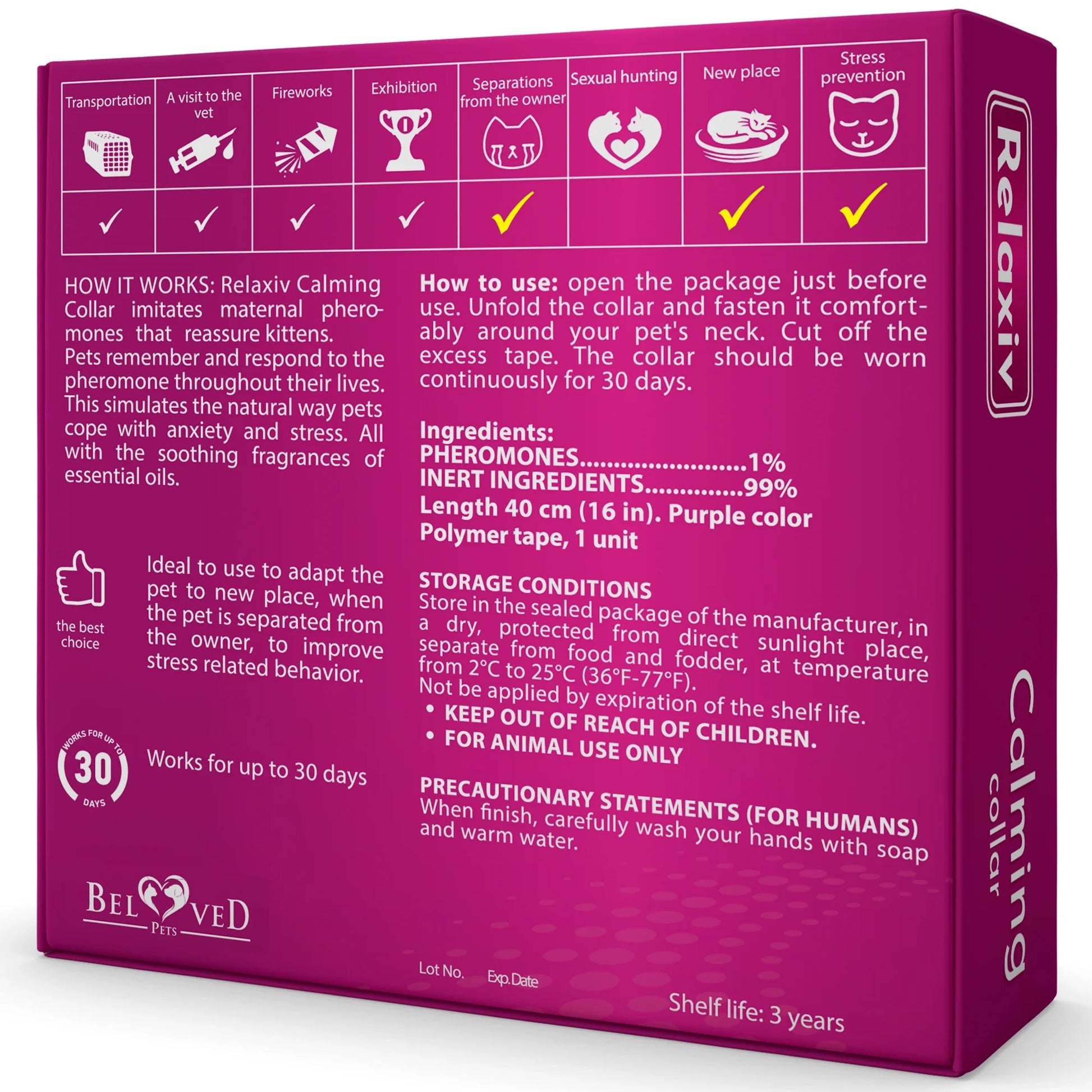 Cat Calming Collar and Anti-Anxiety Solutions - Feline Pheromone Collars for Stress Relief, Behavioral Issues, and Aggression Management