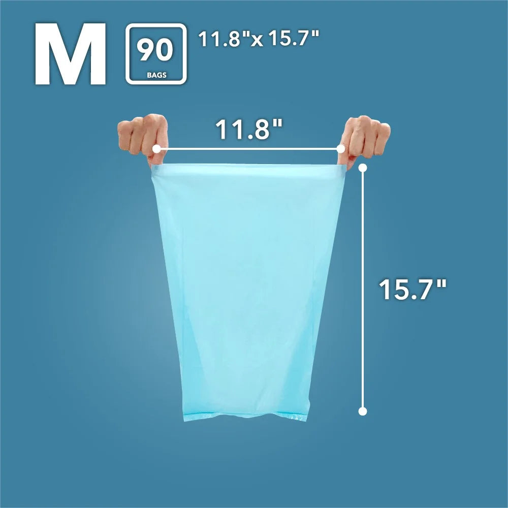 Odor-Sealing Cat Waste Disposal Bags - 90 Scent-Free Bags for Pet Waste and Litter Management