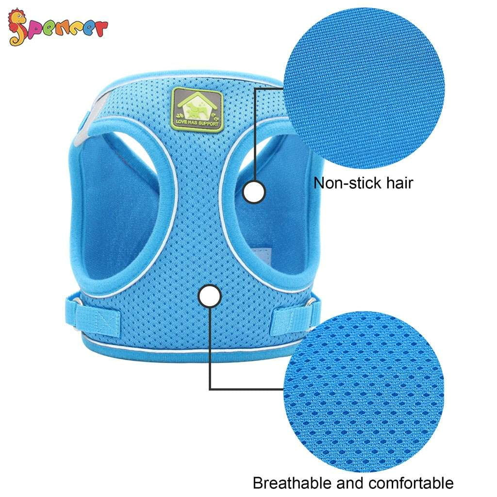 Adjustable No-Pull Pet Harness and Leash Set for Small Dogs and Cats - Reflective Mesh Soft Corduroy for Outdoor Walking and Travel, Pink, Medium