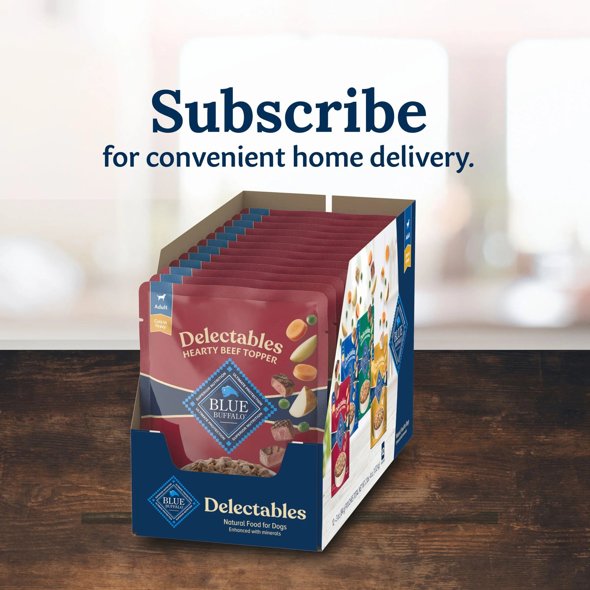 Delectables Natural Wet Dog Food Toppers, Hearty Beef Flavor, 3-Ounce Pouch