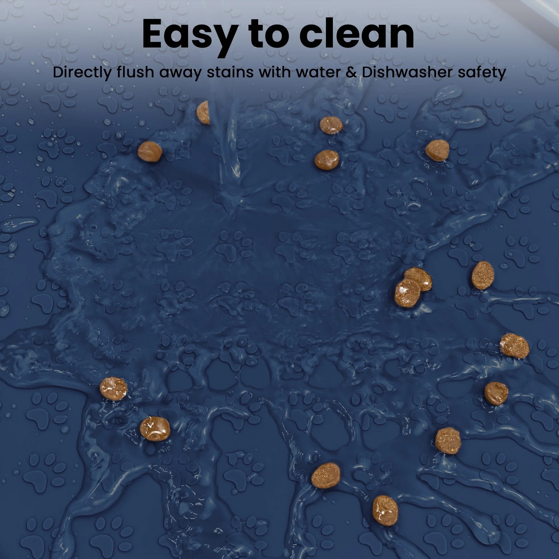 Silicone Dog Food Mat, Pet Placemat for Prevent Feeding Spills, Waterproof Dog Bowl Mats for Food and Water, Cat Food Mat for Pet Feeder, Navyblue