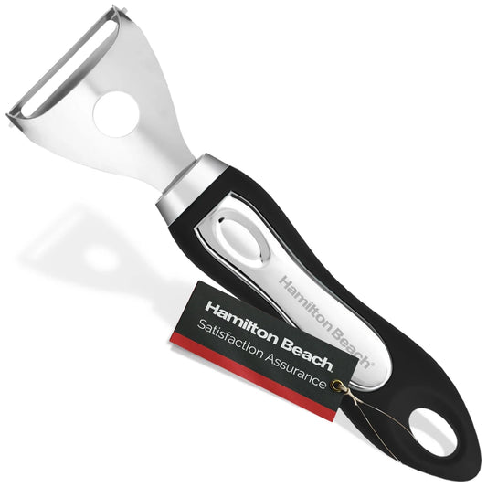 Y Shape Peeler Stainless Steel 7.5In Soft Touch Handle, Vegetable Y Shape Peeler Ergonomic Non-Slip Handle & Sharp Blade, Apple Peelers for Fruit, Carrot, Veggie, Potatoes - Black