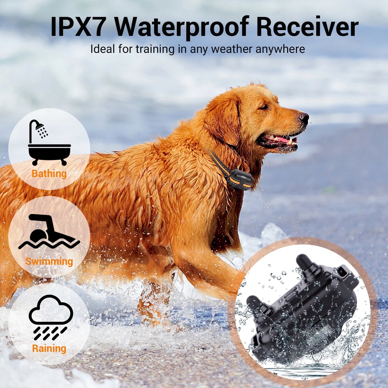 Dog Training Collars for 2 Dogs, Dog Shock Collar with Remote 880Yards, 3 Modes Beep Vibration Shock, Waterproof, LED Light for Training Small Medium Large Dogs