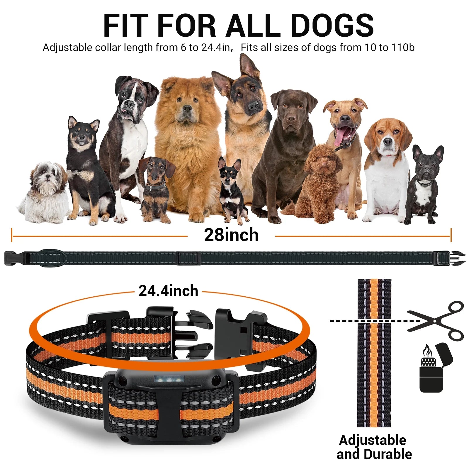 Dog Training Collars for 2 Dogs, Dog Shock Collar with Remote 880Yards, 3 Modes Beep Vibration Shock, Waterproof, LED Light for Training Small Medium Large Dogs