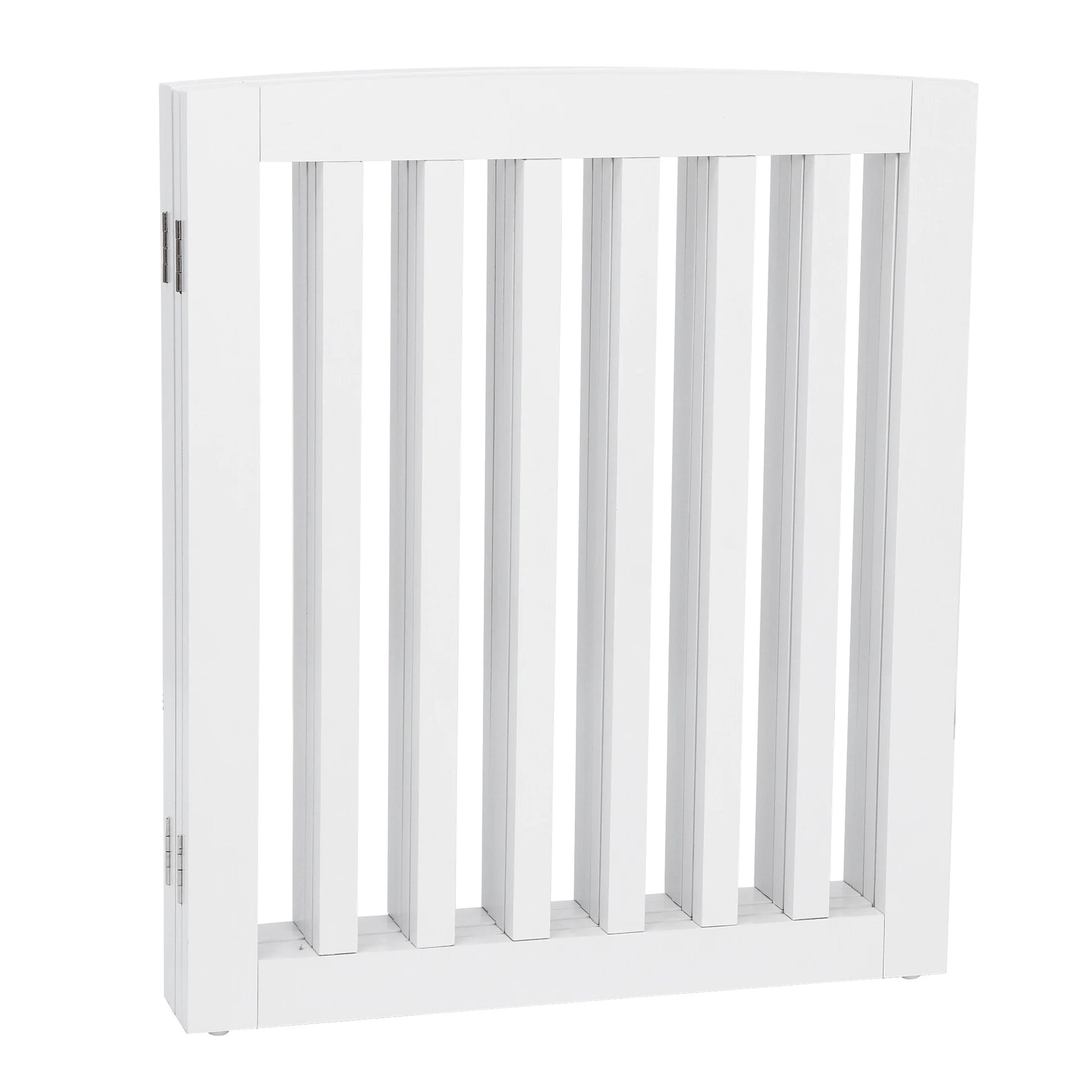 4-Panel Foldable Pet Dog Gate - 24-Inch Tall Fence for Doorways and Stairs, White
