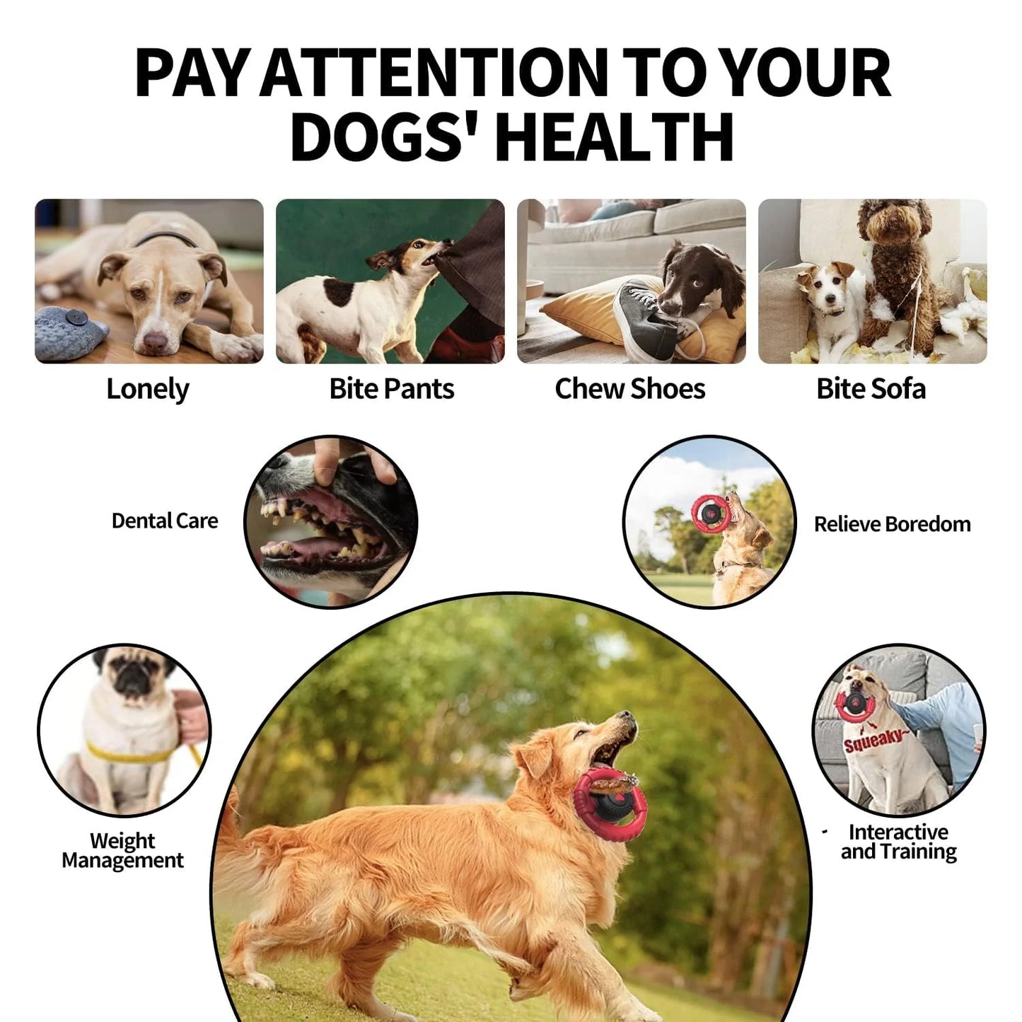 Deluxe Indestructible Dog Chew Toys for Aggressive Chewers - Extra Durable Squeaky Toys for Medium and Large Breeds to Keep Dogs Engaged