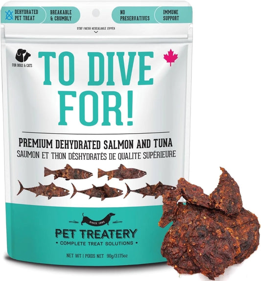 Dehydrated Wild Salmon & Tuna Protein Treats for Dogs and Cats (90g, 1 Pack)