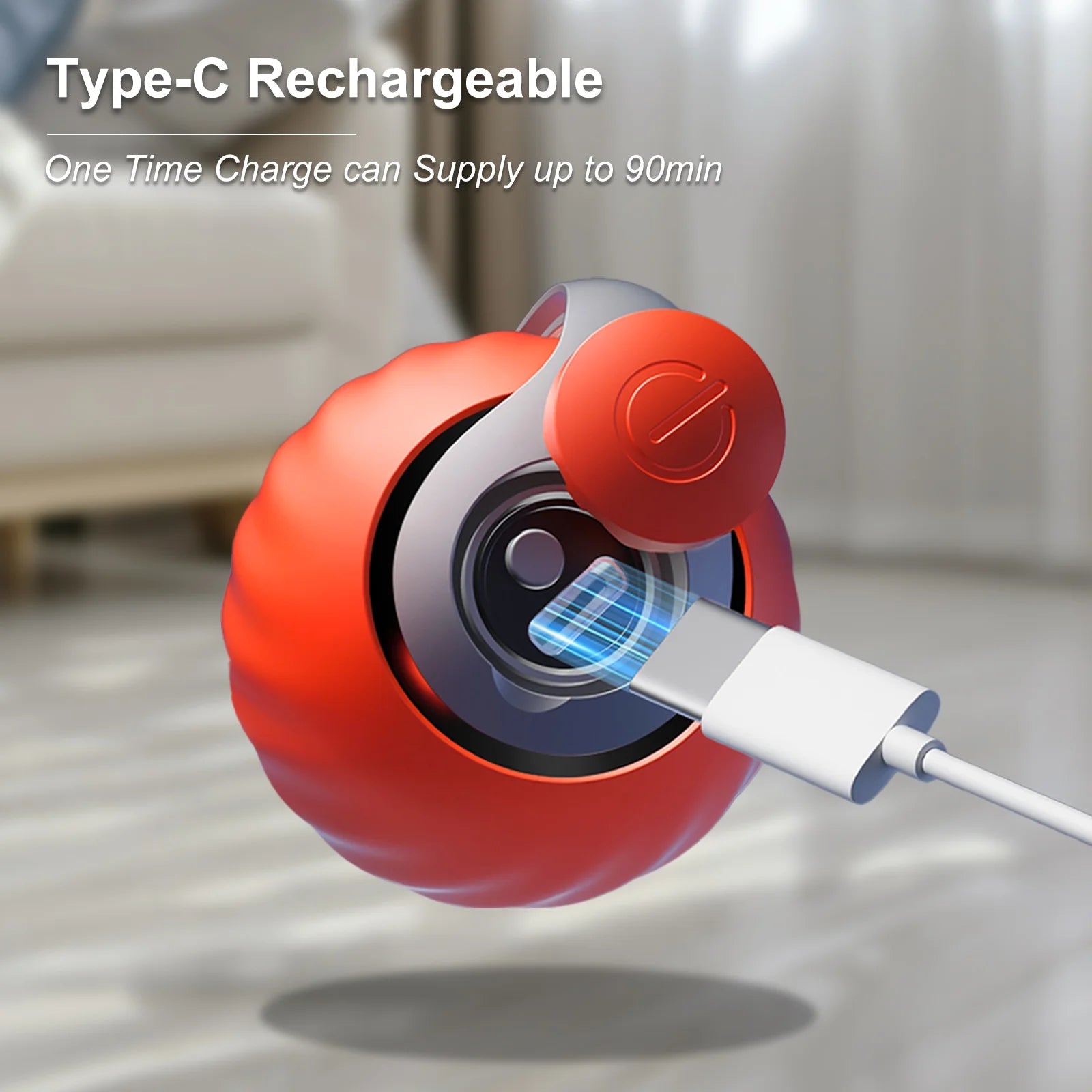 Smart Interactive Cat Toy Balls - Rechargeable with Two Speed Settings for Indoor Cats, 2-Pack (Blue & Orange)