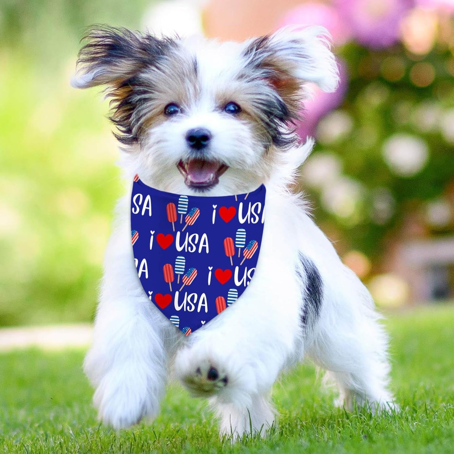 4Th of July Dog Bandanas, Patriotic Holiday Party Pet Decorations 2 Pack, Adjust