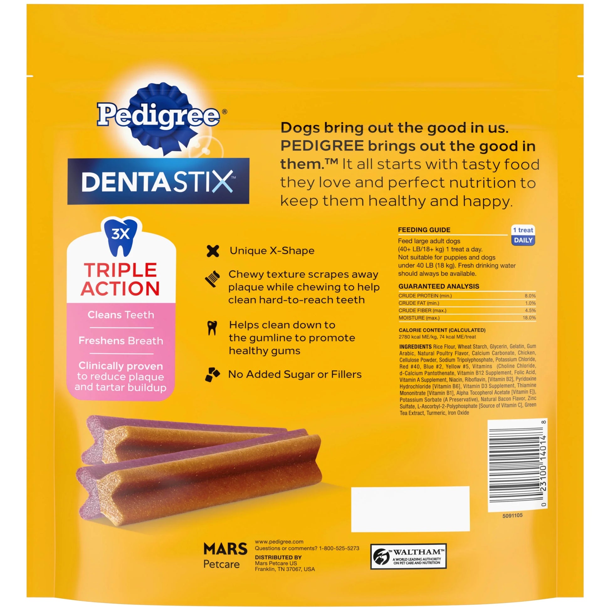 Dentastix Large Breed Dog Treats with Bacon & Chicken Flavor, 1.47 lb Bag