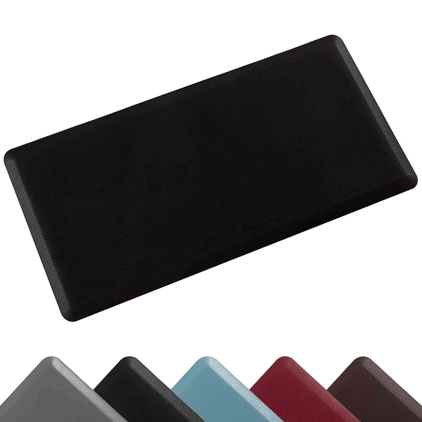 Anti-Fatigue Floor Mat Cushioned Kitchen Comfort Mat, Waterproof Non-Slip Standing Desk Foam Mats and Rugs, Black, 17.3"X39"