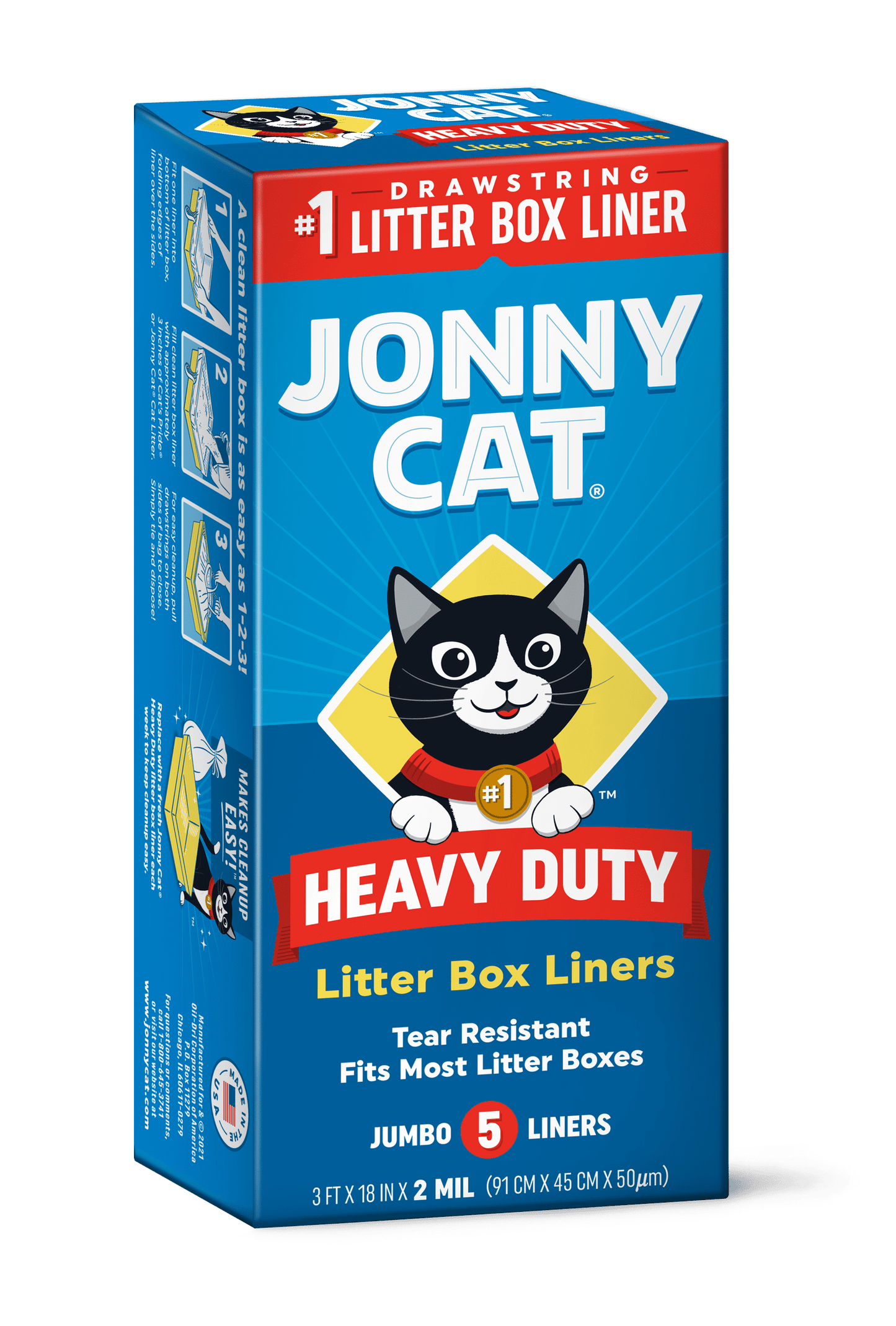 Heavy Duty Jumbo W/Drawstring Litter Box Liners, 5 Ct