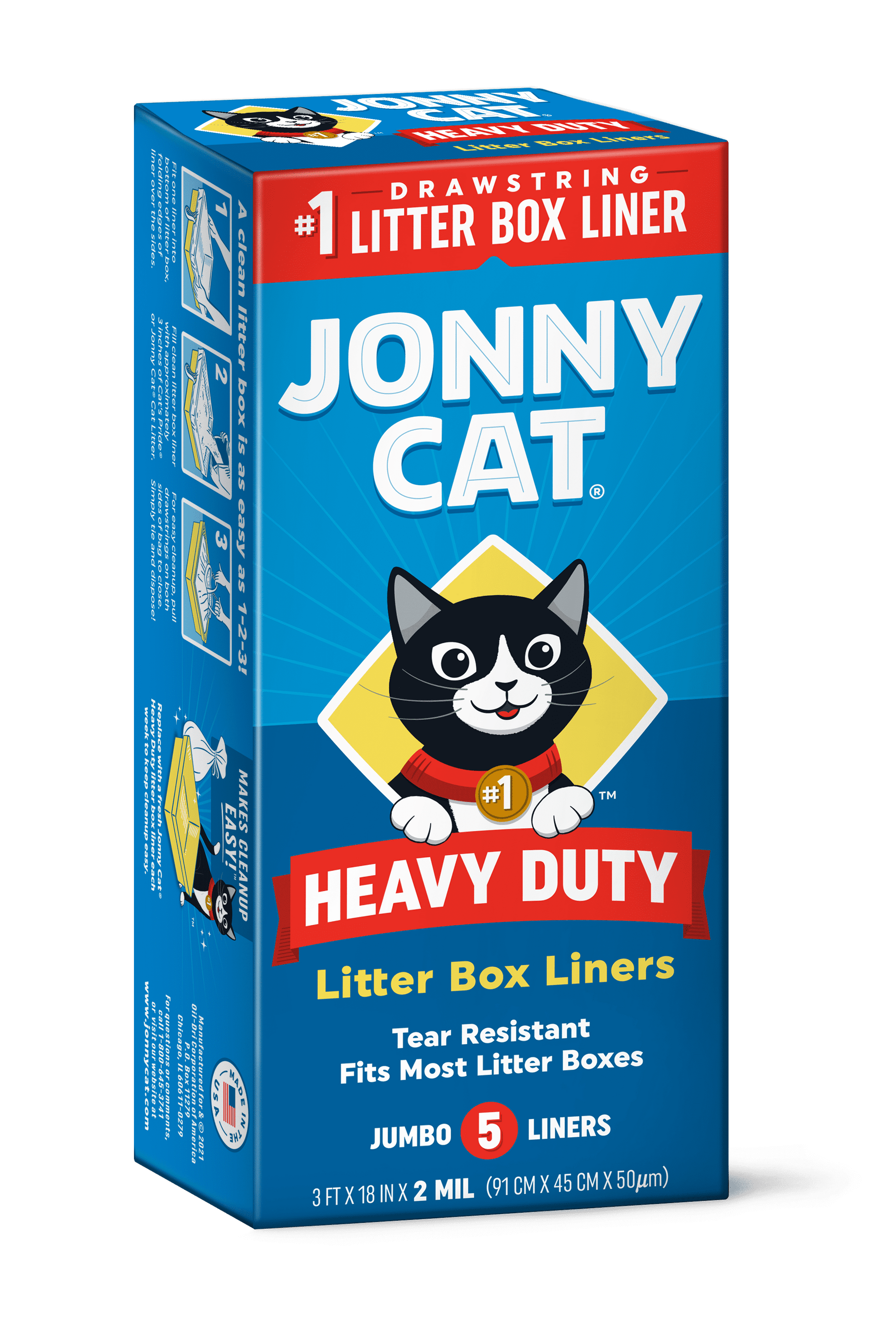 Heavy Duty Jumbo W/Drawstring Litter Box Liners, 5 Ct