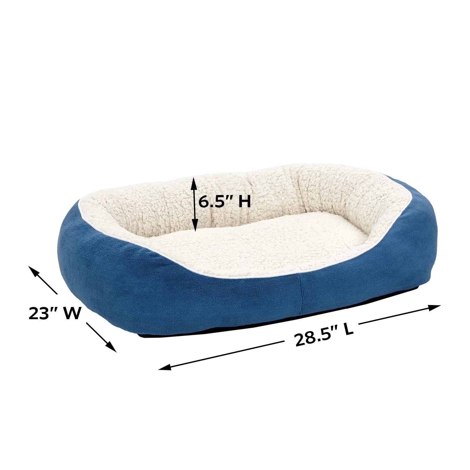 Midwest Homes for Pets Overstuffed Micro-Terry Cuddle Pet Bed for Medium Dogs & Cats, Blue