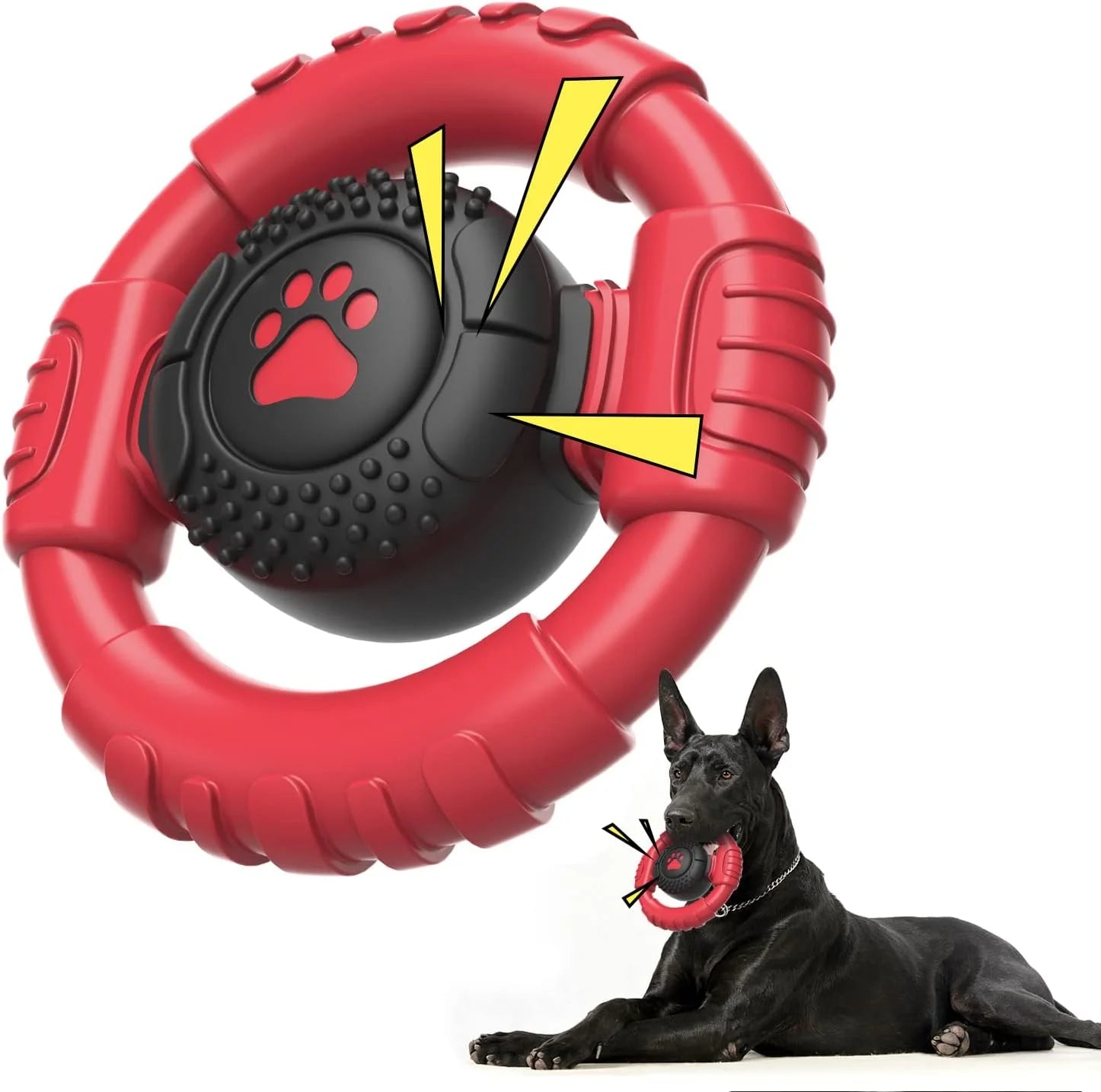 Deluxe Indestructible Dog Chew Toys for Aggressive Chewers - Extra Durable Squeaky Toys for Medium and Large Breeds to Keep Dogs Engaged