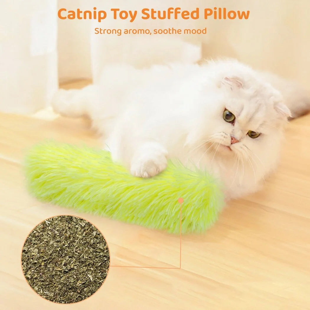 3Pcs Catnip Toys, Interactive Cat Kicker Toys, Soft Plush PP Cotton Stuffed Pillows for Cats Kittens, Indoor Plush Toys to Promote Chewing, Exercising