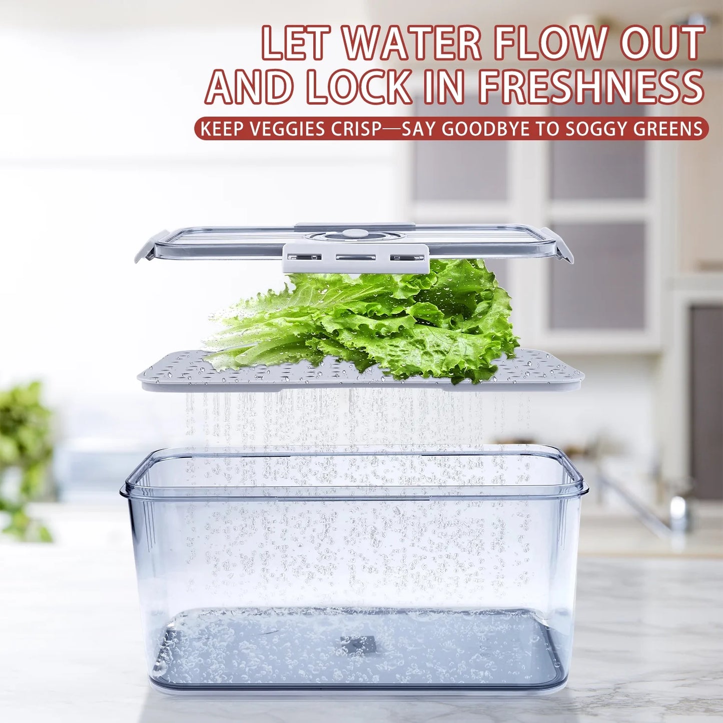 Airtight Bread Box with Lid ,Time Recording, Kitchen Countertop Storage Container,Store Bread, Toast, Donut and Fruits,Gray