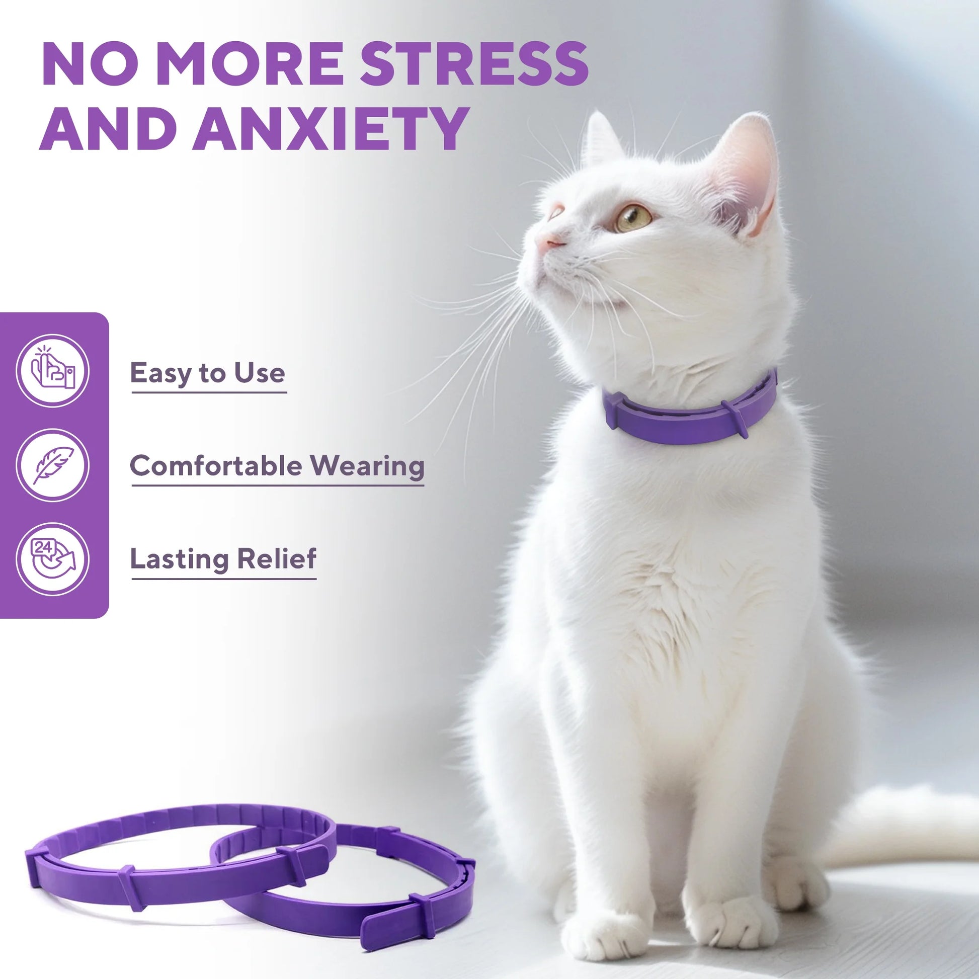 Cat Calming Collar and Anti-Anxiety Solutions - Feline Pheromone Collars for Stress Relief, Behavioral Issues, and Aggression Management