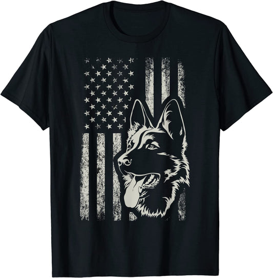 Patriotic German Shepherd AMERICAN FLAG 4Th of July Unisex T-Shirt