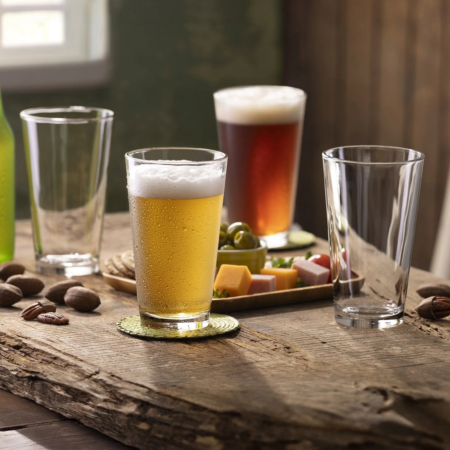 (4 Pack)  Clear Pint Glass, 16Oz