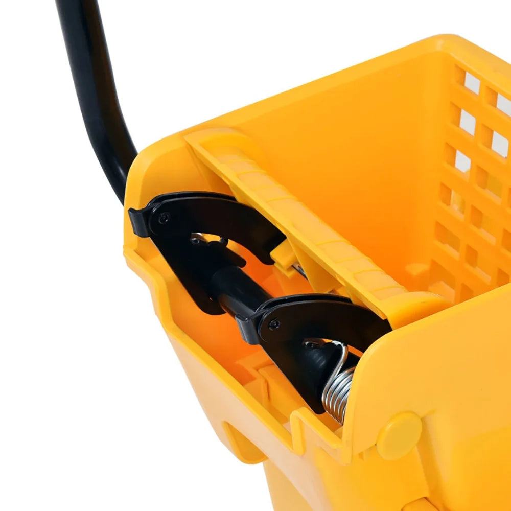 31 Quart Mop Bucket Side Press Wringer on Wheels with Panel, Side Press Wringer Combo Commercial Cleaning Caddy Plastic