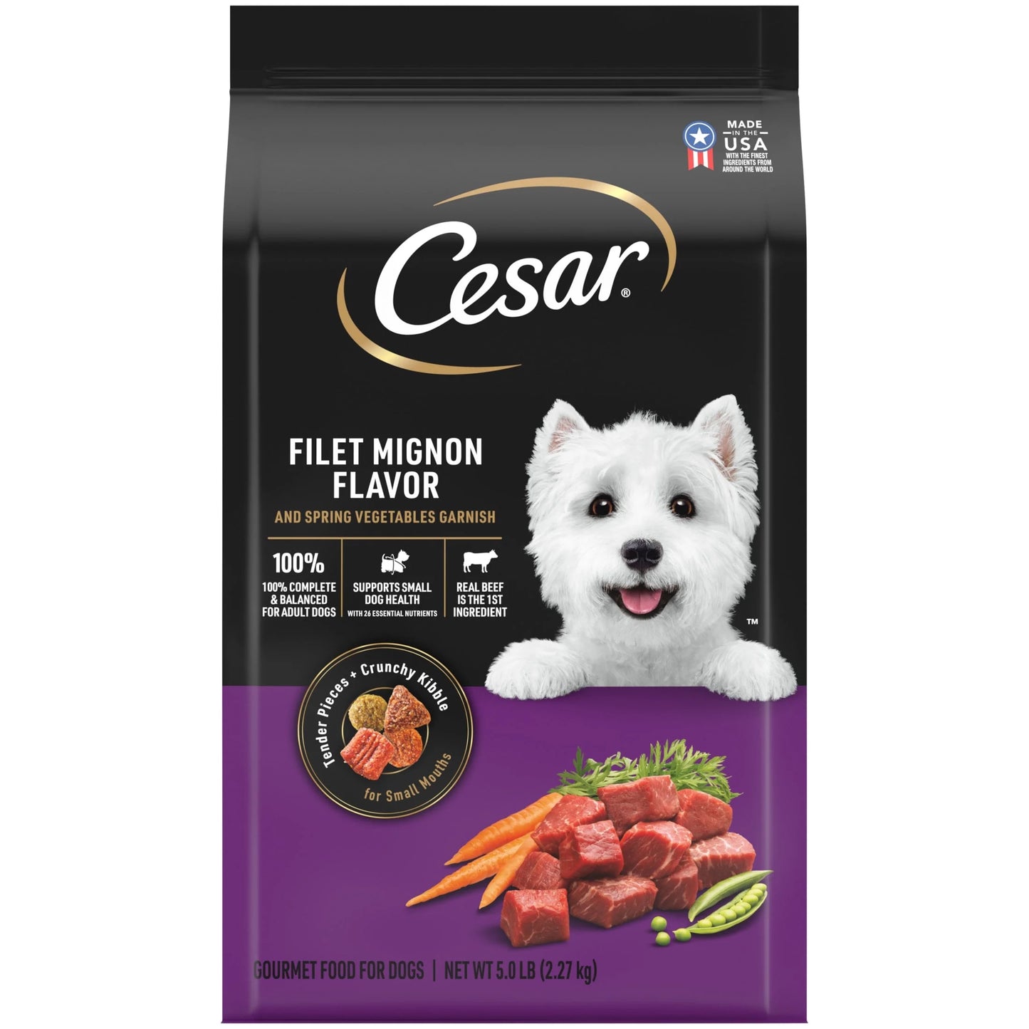 Filet Mignon with Spring Vegetables Dry Dog Food, 5 lb Bag