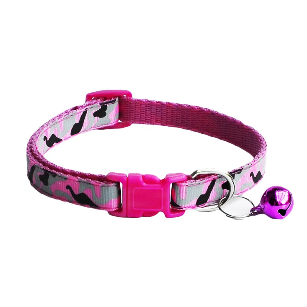 Adjustable Camo Dog Collar for Male Dogs, Colorful Polyester Design for Small to Medium Breeds