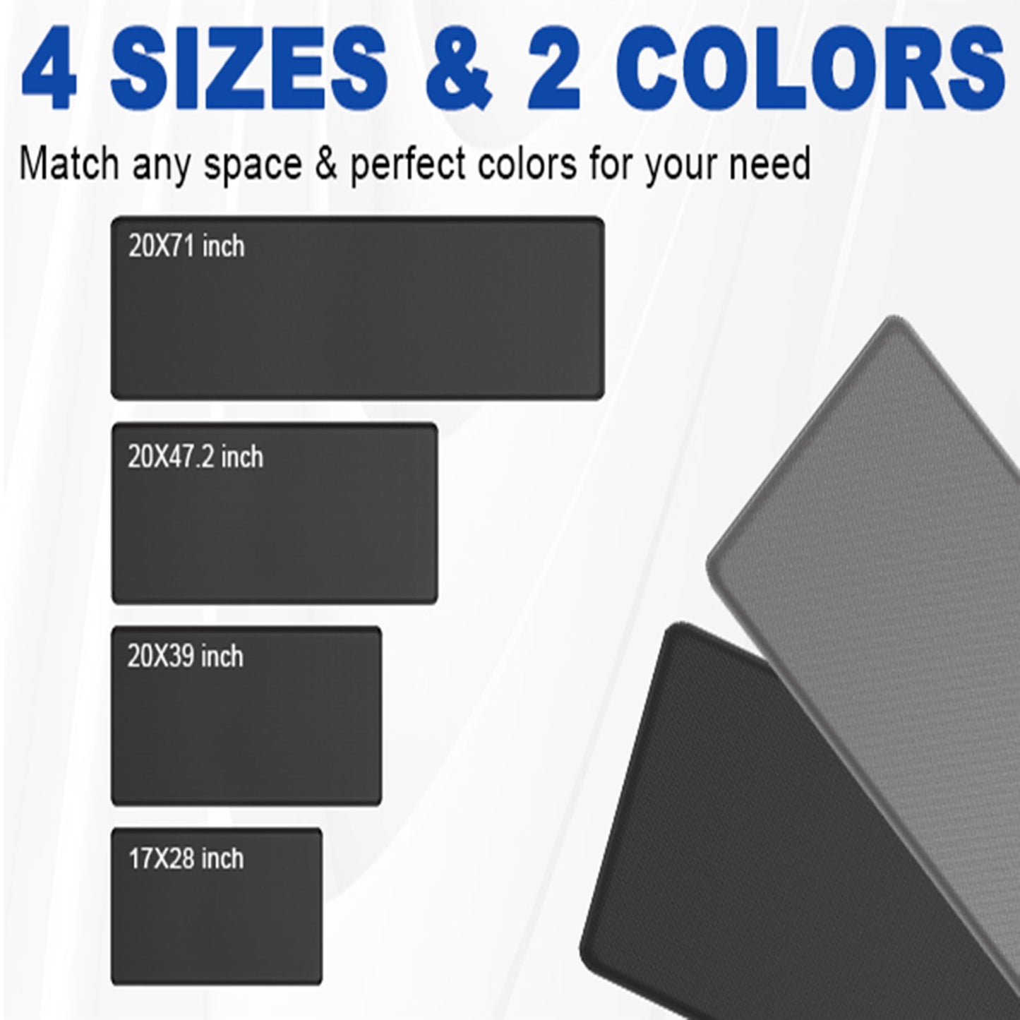 0.75" Thick anti Fatigue Mats for Kitchen, 17X28" Memory Foam Kitchen Mats Non Slip, Comfort Standing Mat Cushioned Floor Mat, Black