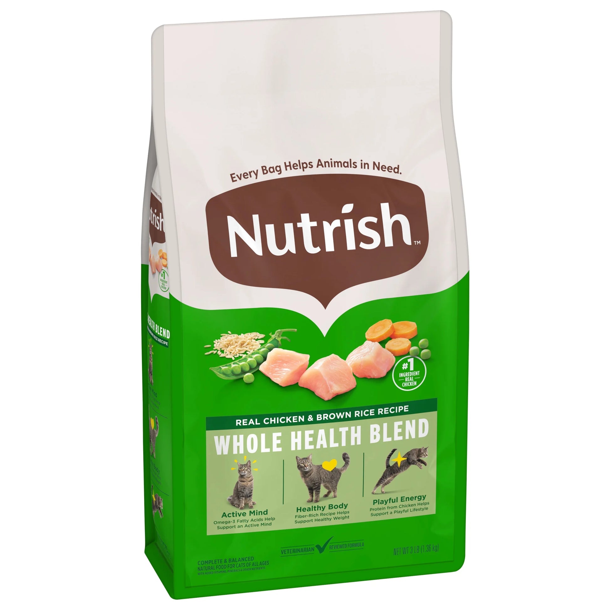 Real Chicken and Brown Rice Recipe Dry Cat Food, 3 lb Bag by Rachael Ray