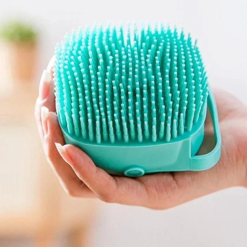 Soft Silicone Pet Brush - Invigorating Massage & Easy Cleaning for Dogs and Cats - Built-In Shower Gel Dispenser for Pampering Grooming Sessions