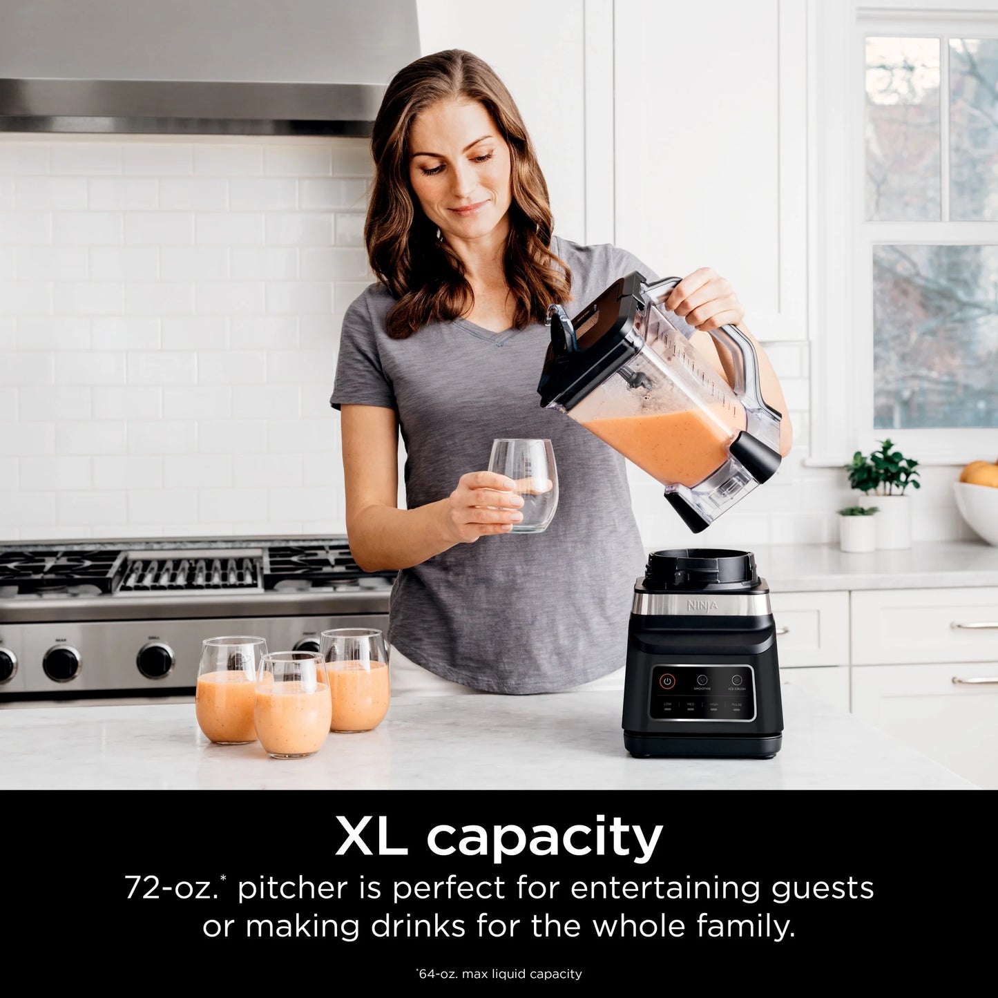 Professional plus Blender, 2 Auto-Iq Programs for Smoothies, Frozen Drinks, 1200 W, 72 Oz* Total Crushing Pitcher, Black, BN700