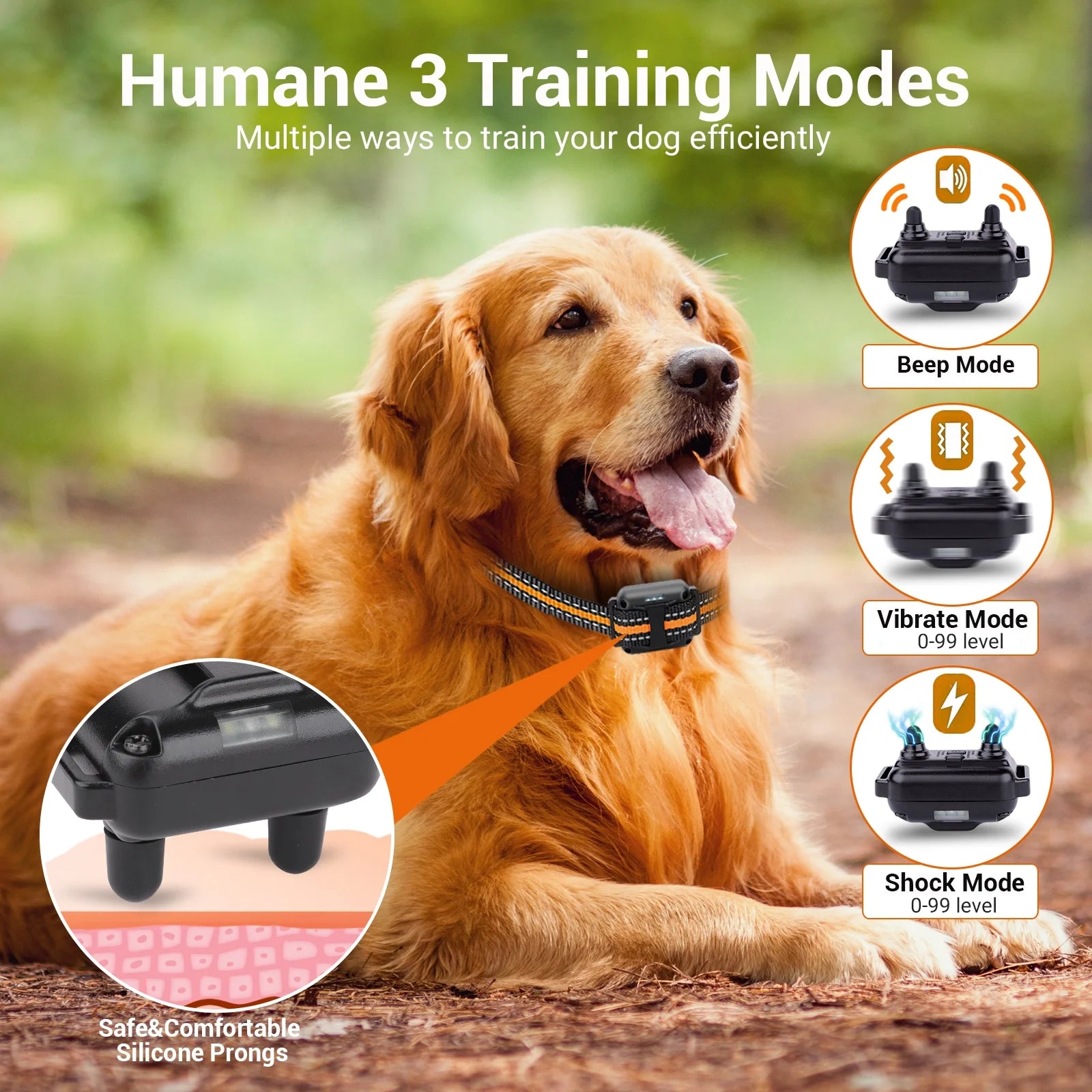 Dog Training Collars for 2 Dogs, Dog Shock Collar with Remote 880Yards, 3 Modes Beep Vibration Shock, Waterproof, LED Light for Training Small Medium Large Dogs